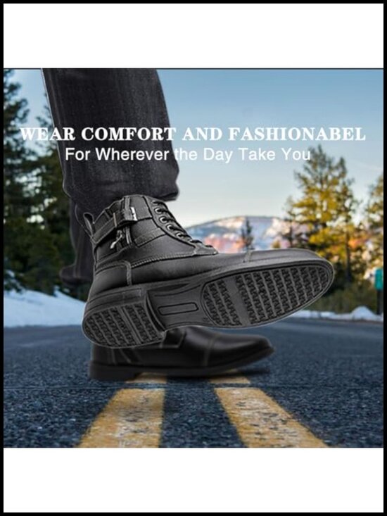 Men Oxford Boots Lace-Up Side Zipper Dress Boots Microfiber Leather Ankle Boots main image 5